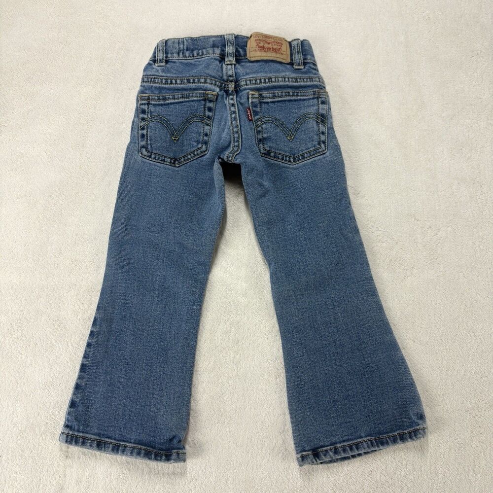 Levis 517 Jeans Girls 4 Slim Blue Stretch Adjustable Waist Flare Leg Y2K